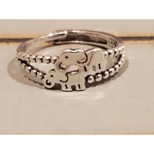 925 elephant ring open size adjustable
